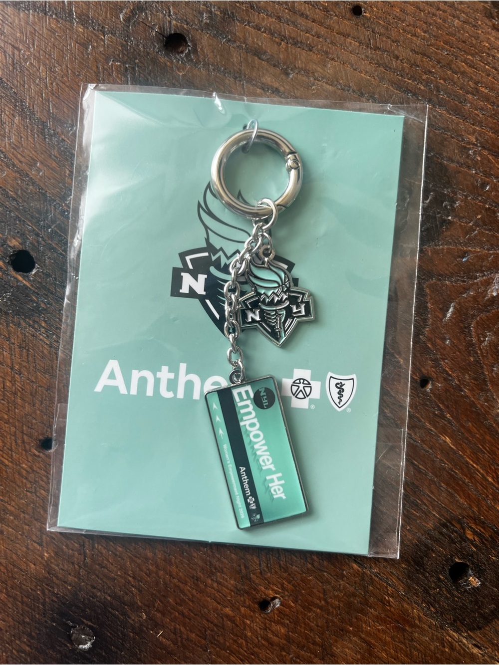 WNBA - New York Liberty Basketball - Empower Her Teal Keychain